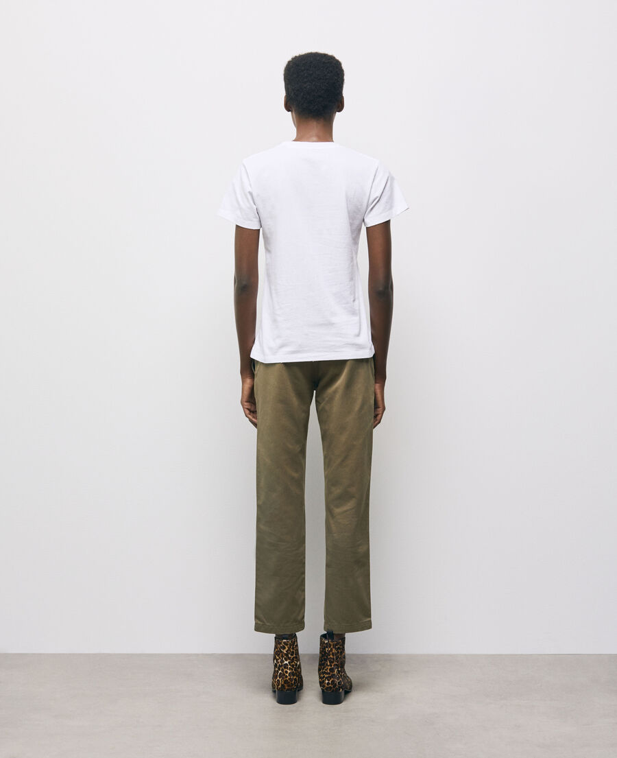 white t-shirt with screen print