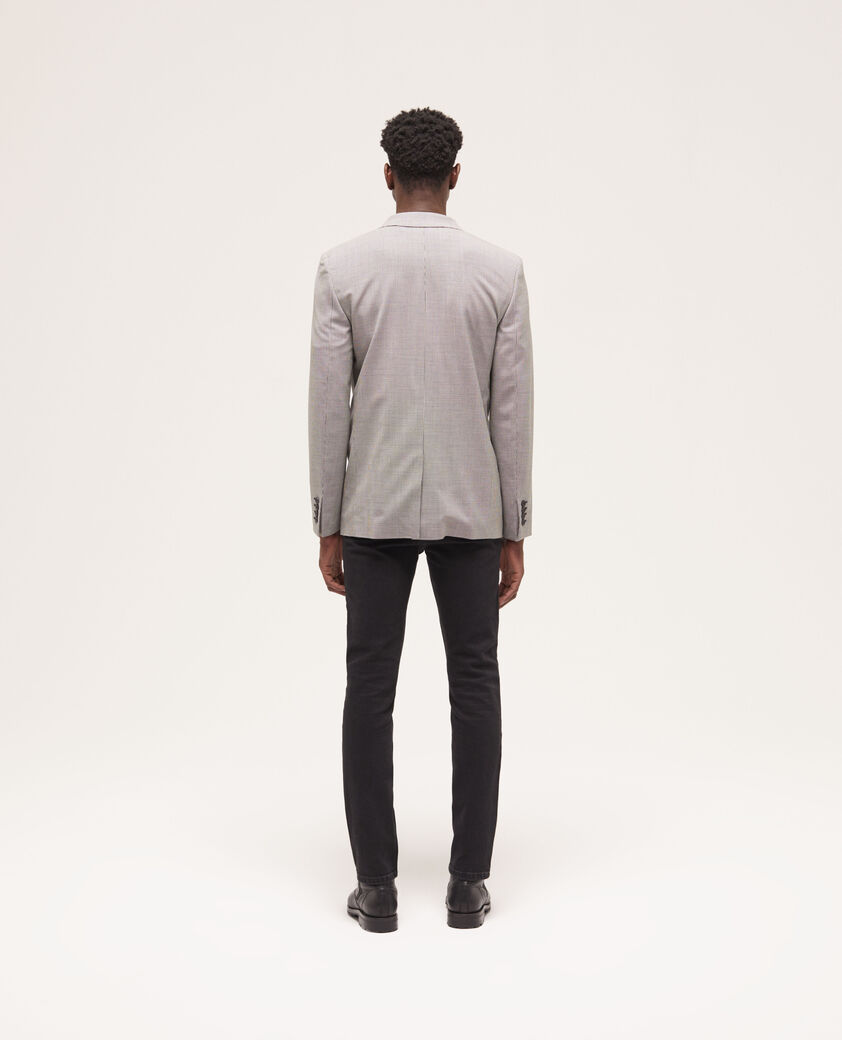 The Kooples HERREN ECRU BLACK graue anzugjacke aus wolle mit motiven