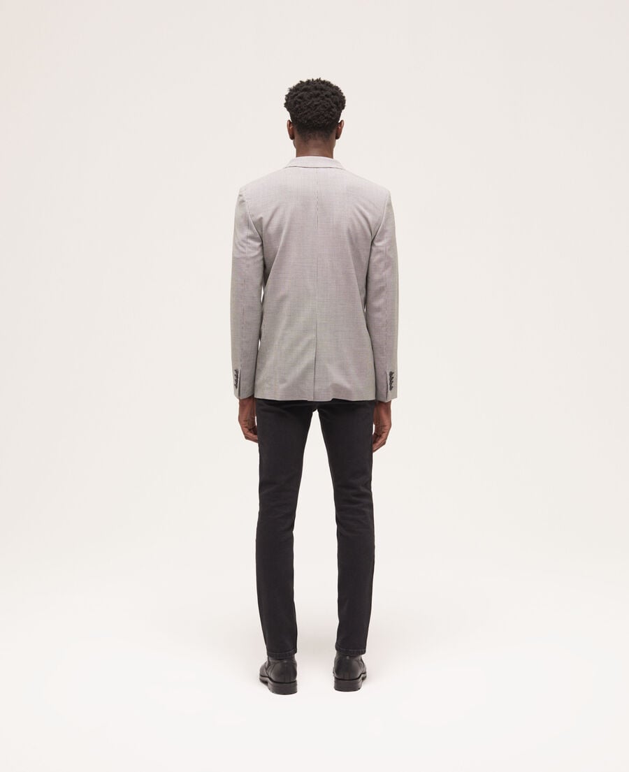 The Kooples HERREN ECRU BLACK graue anzugjacke aus wolle mit motiven