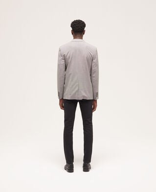 The Kooples HERREN ECRU BLACK graue anzugjacke aus wolle mit motiven