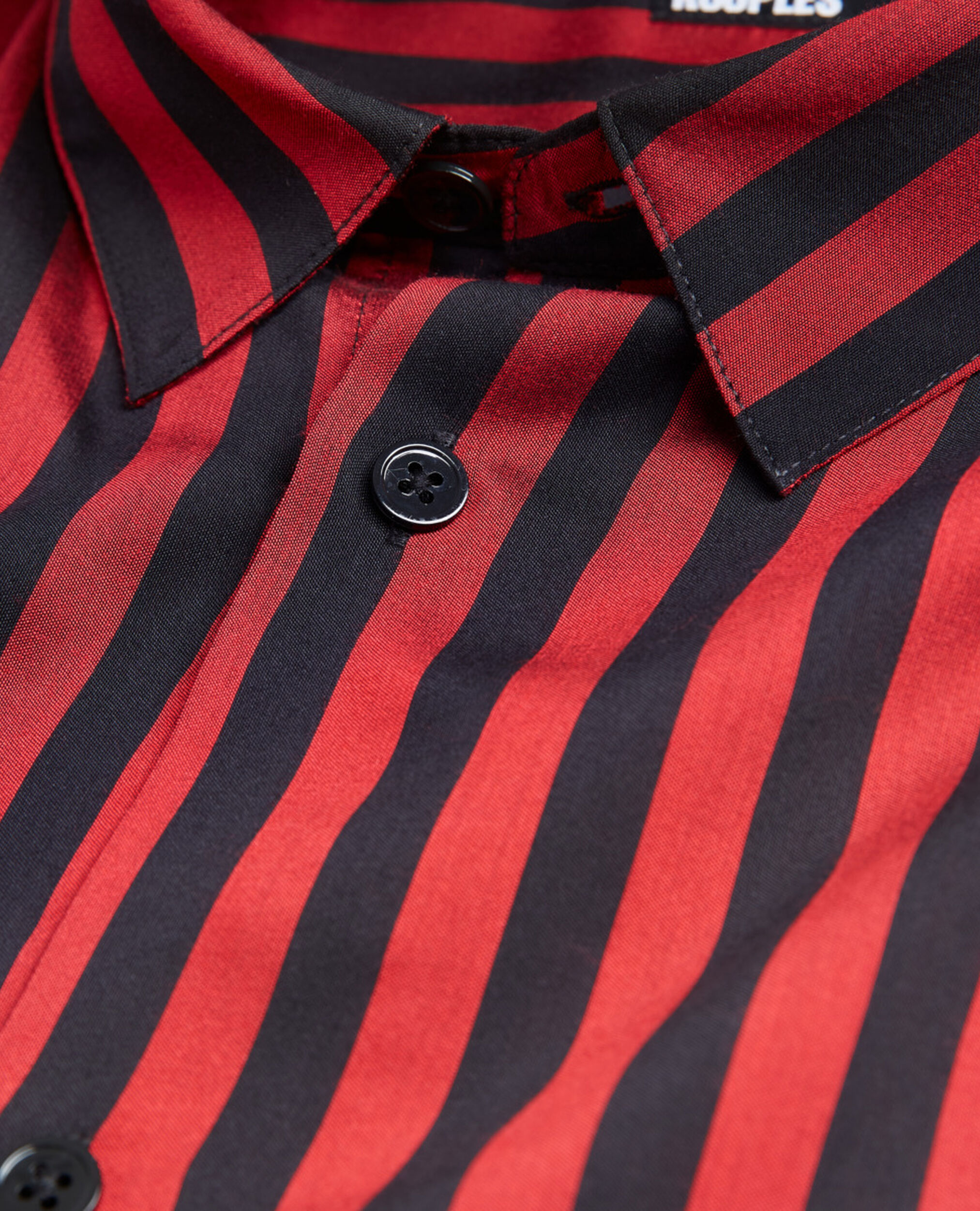 Striped shirt with classic collar, RED / BLACK, hi-res image number null