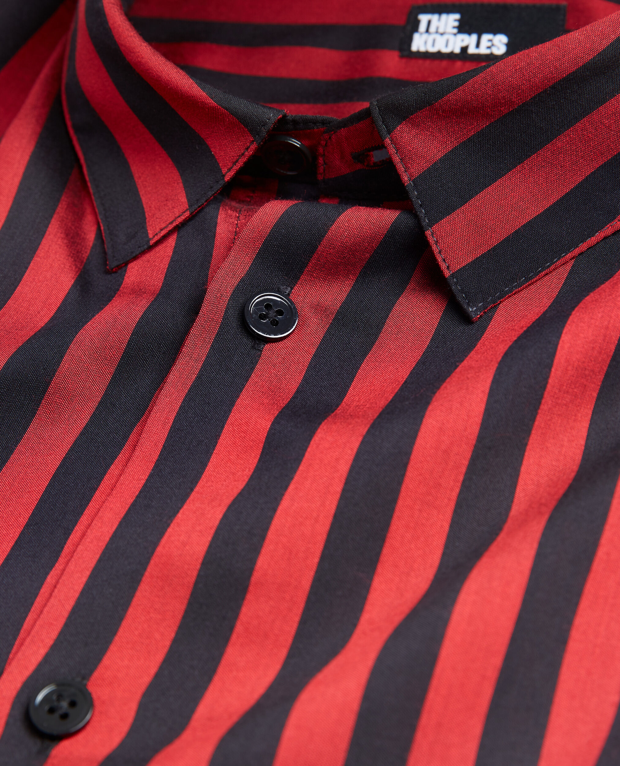Striped shirt with classic collar, RED / BLACK, hi-res image number null