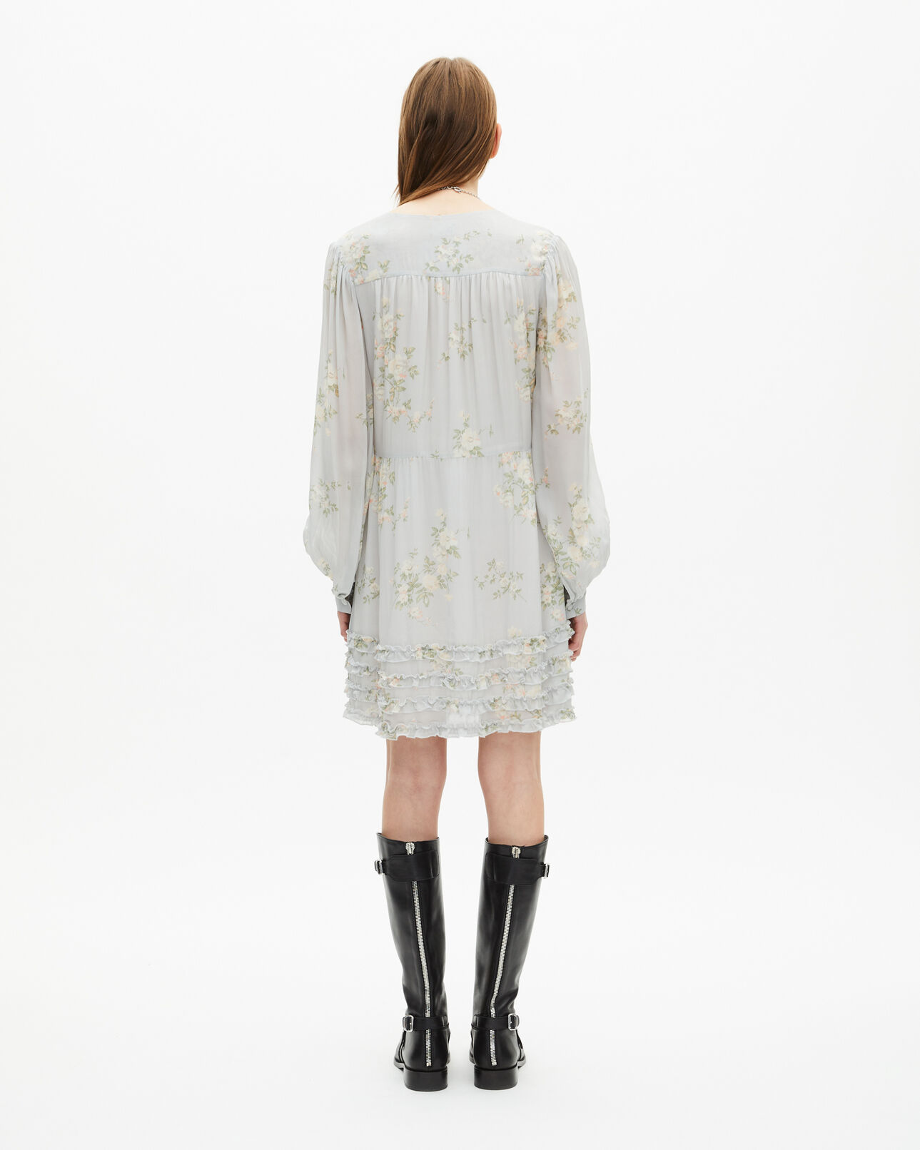 The Kooples DAMEN BLUE kurzes kleid mit blumendruck blau