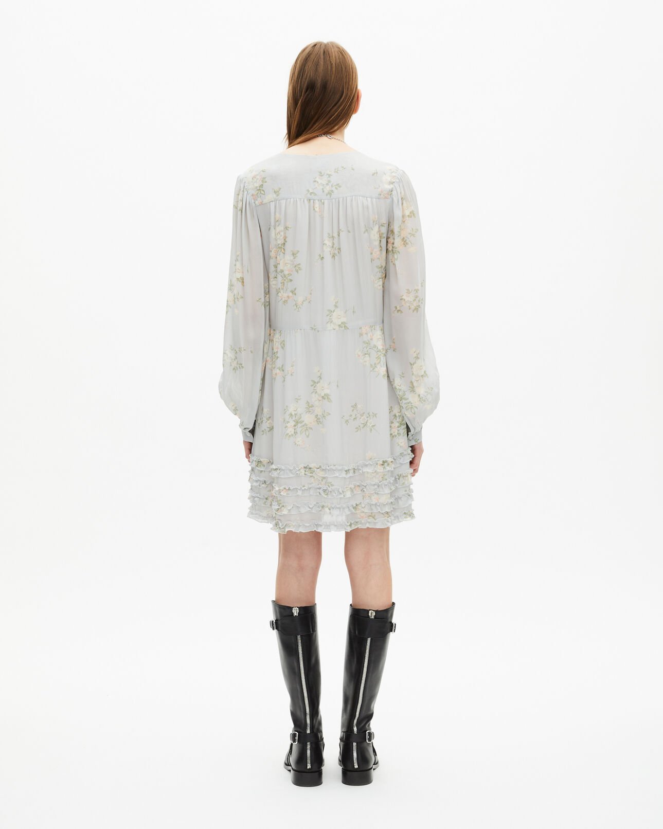 The Kooples DAMEN BLUE kurzes kleid mit blumendruck blau