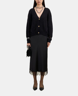 The Kooples WOMEN BLACK black wool-blend cardigan