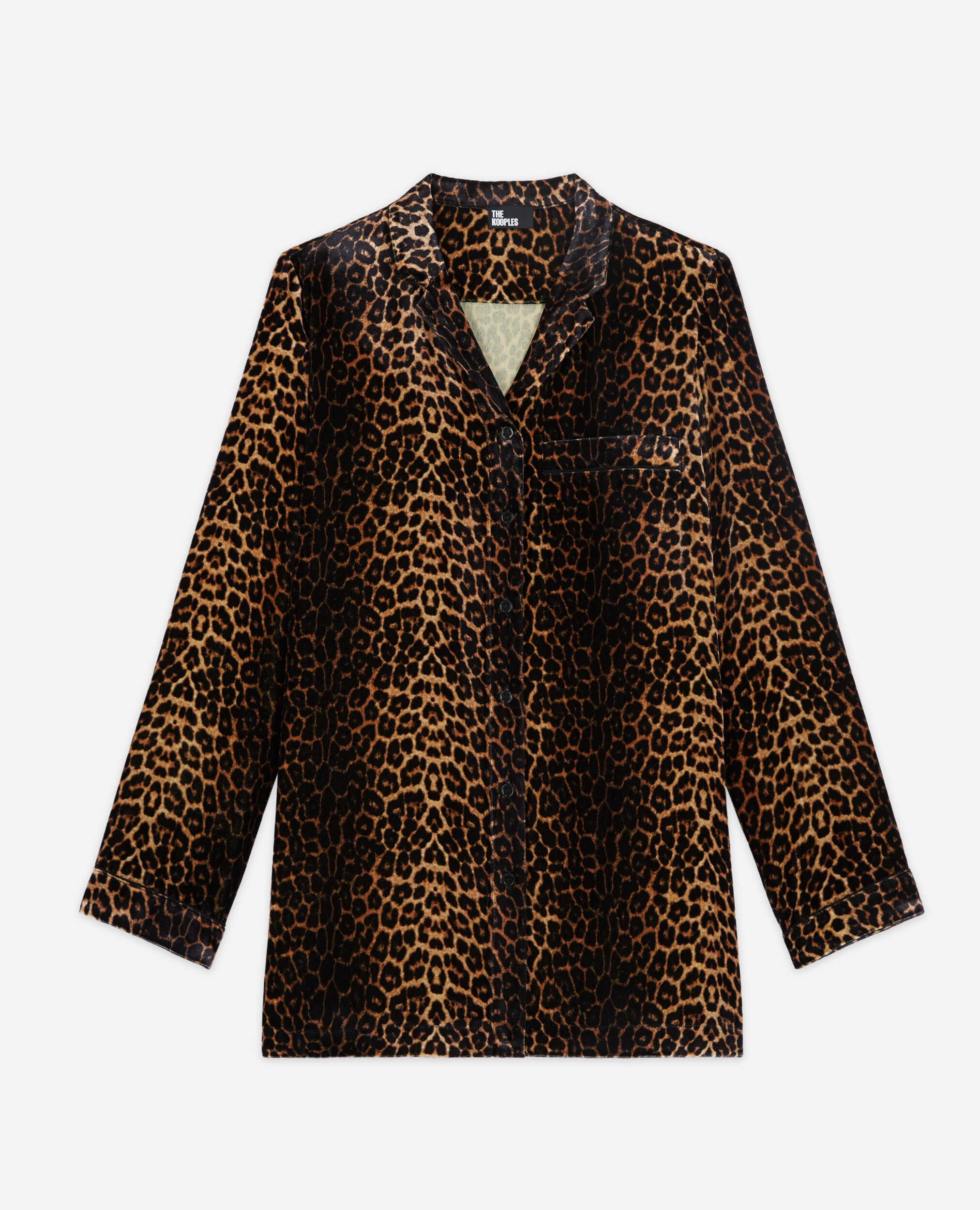 Velvet leopard print shirt, LEOPARD, hi-res image number null