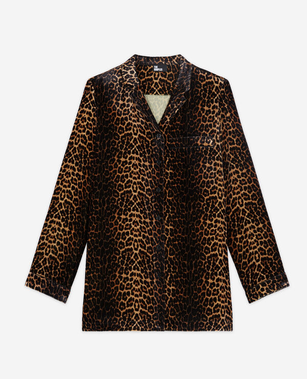 Velvet leopard print shirt