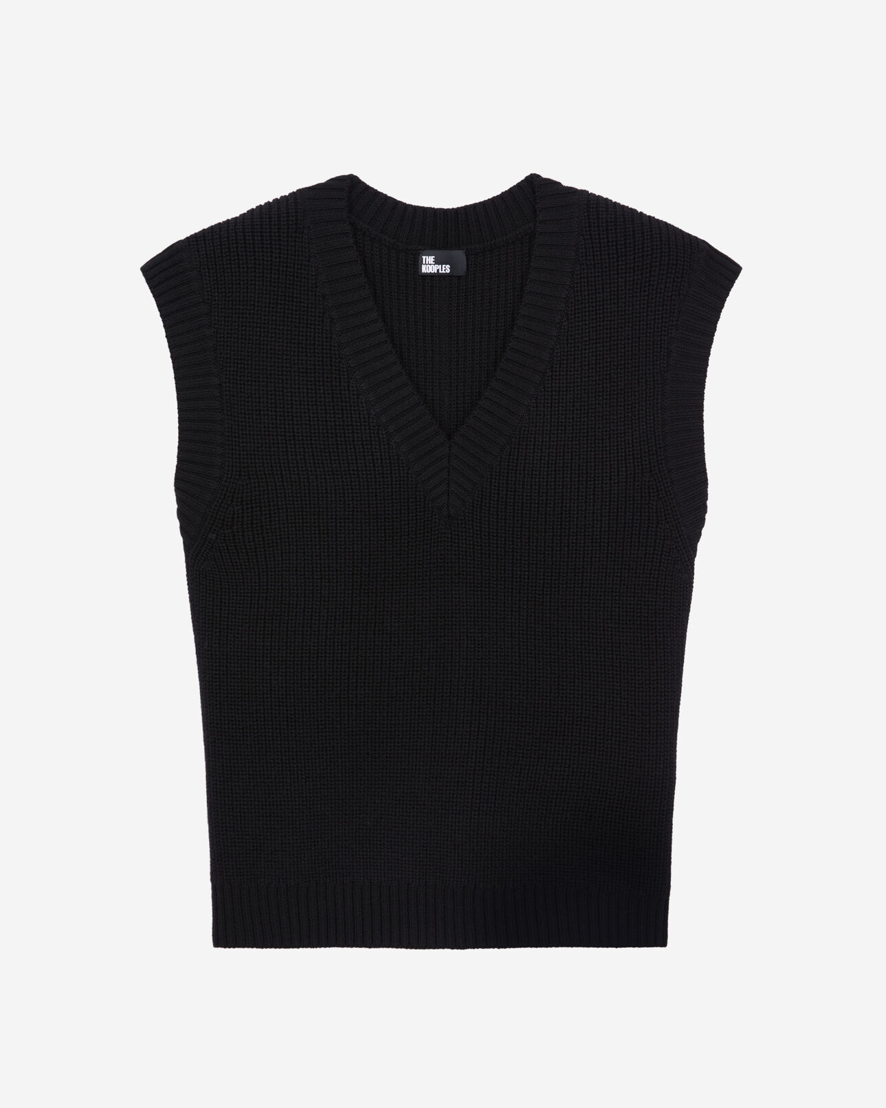 The Kooples WOMEN BLACK black sleeveless wool sweater
