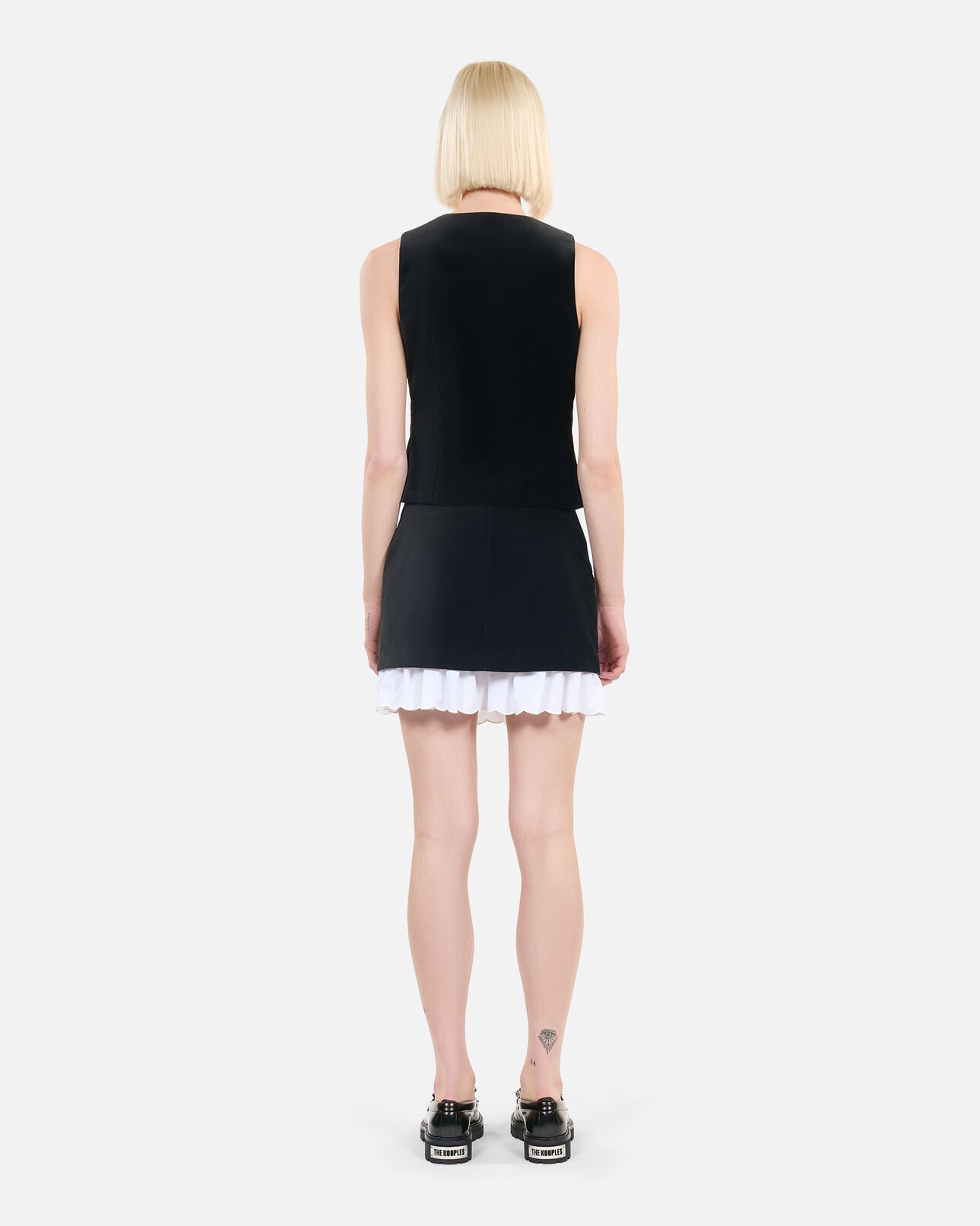 The Kooples FEMME BLACK top en velours noir