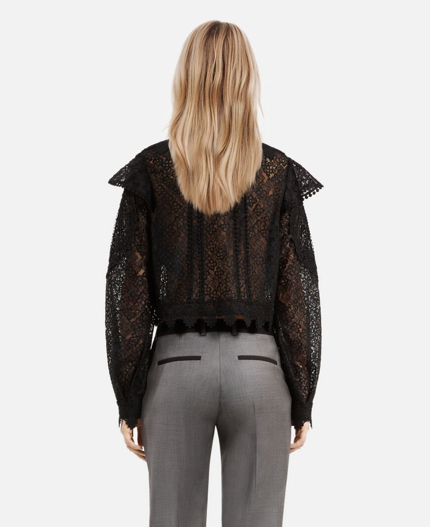 The Kooples MUJER BLACK top de encaje negro