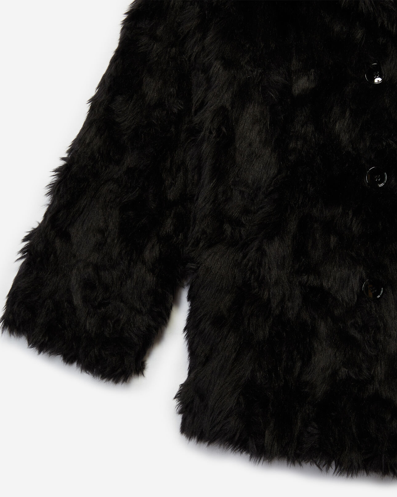 The Kooples MUJER BLACK abrigo fantasía negro de forro efecto piel