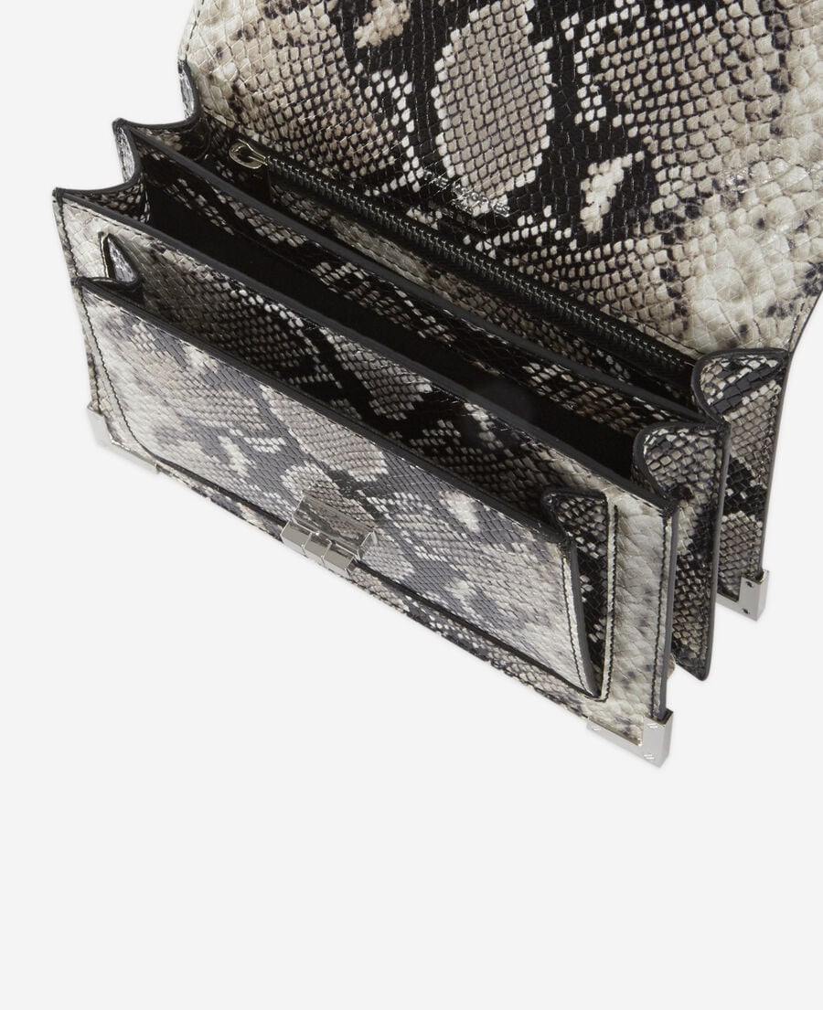 The Kooples DAMEN BLACK WHITE kleine emiliy tasche aus schwarz-weißem leder