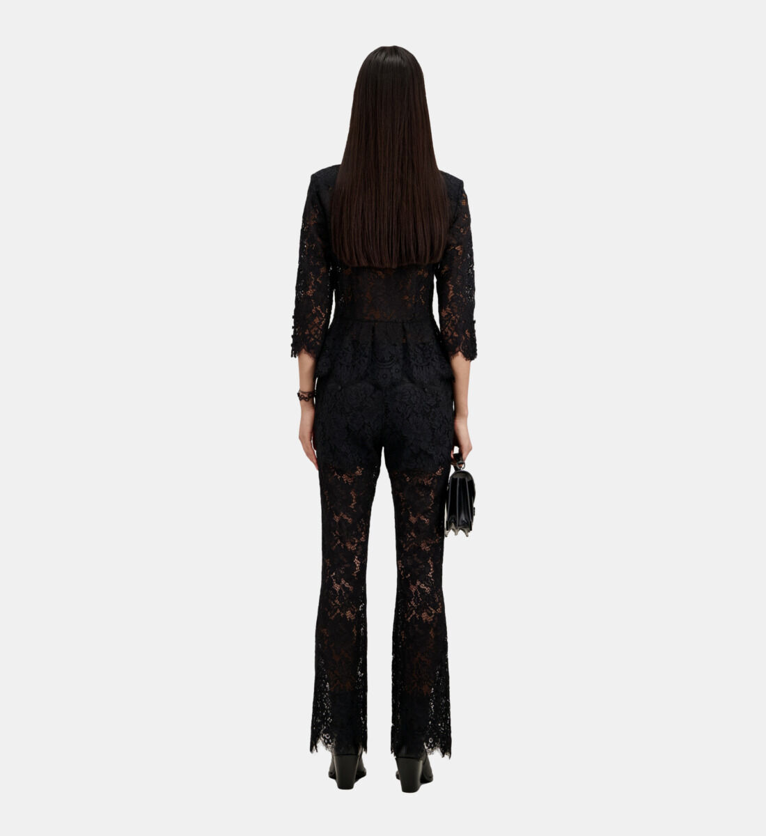 Lace shop trousers black
