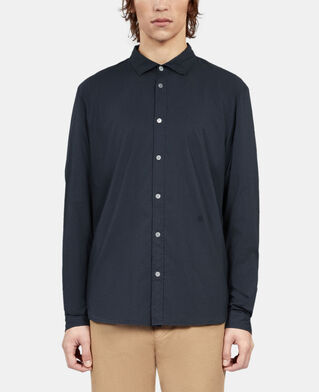 The Kooples HERREN NAVY marineblaues hemd aus baumwollvoile