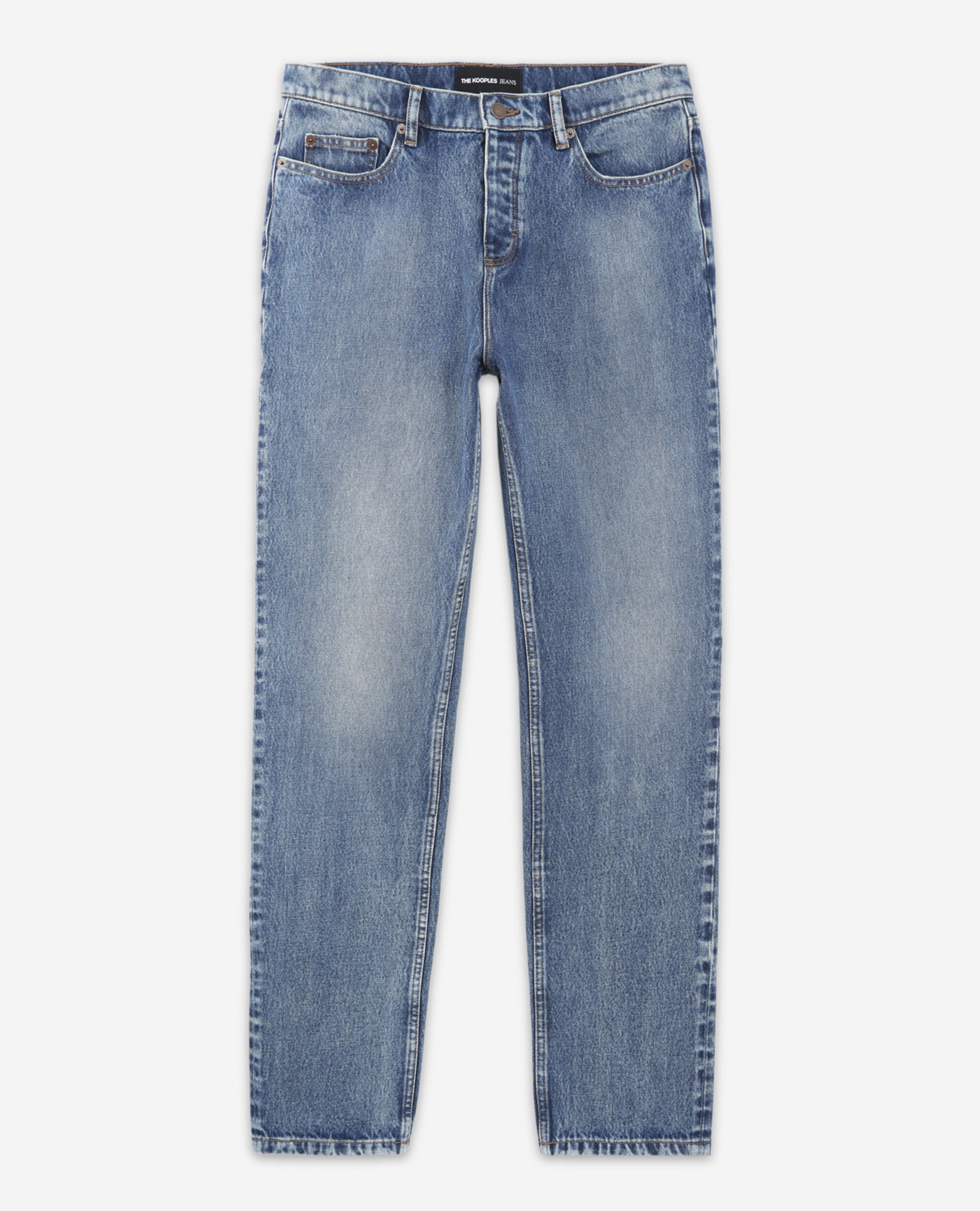 Jeans verwaschen blau gerader Retro-Schnitt, BLUE WASHED, hi-res image number null