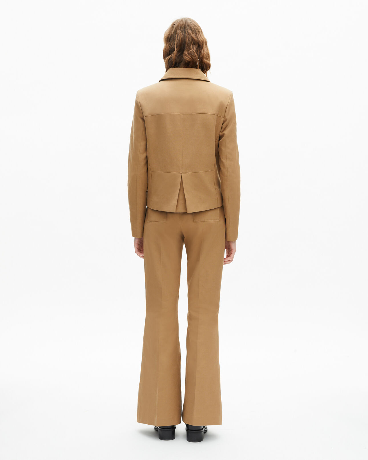 The Kooples WOMEN BEIGE short jacket in beige cotton and linen