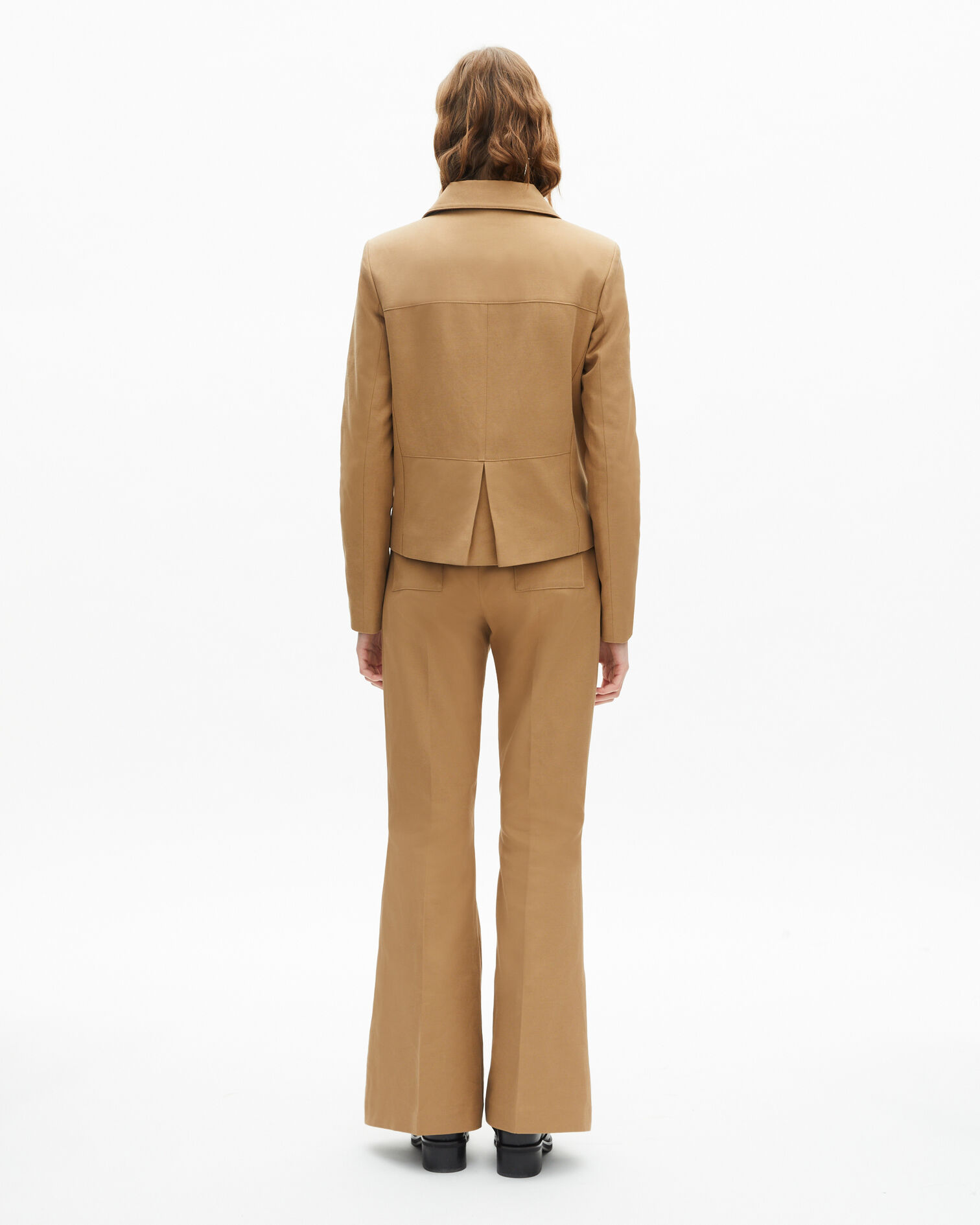 Short jacket in beige cotton and linen, BEIGE, hi-res image number null