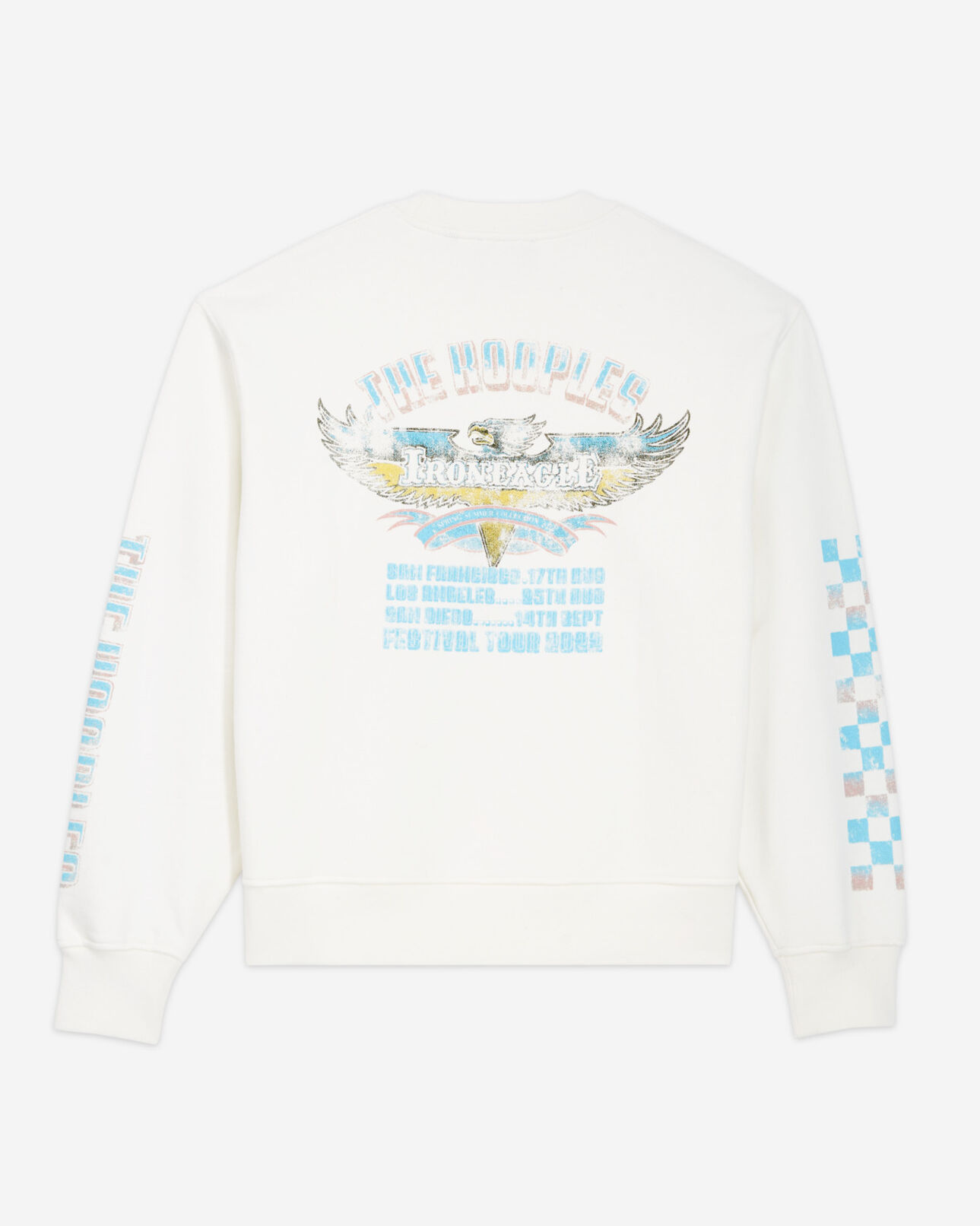 The Kooples WOMEN ECRU ecru screen printed check motif sweatshirt