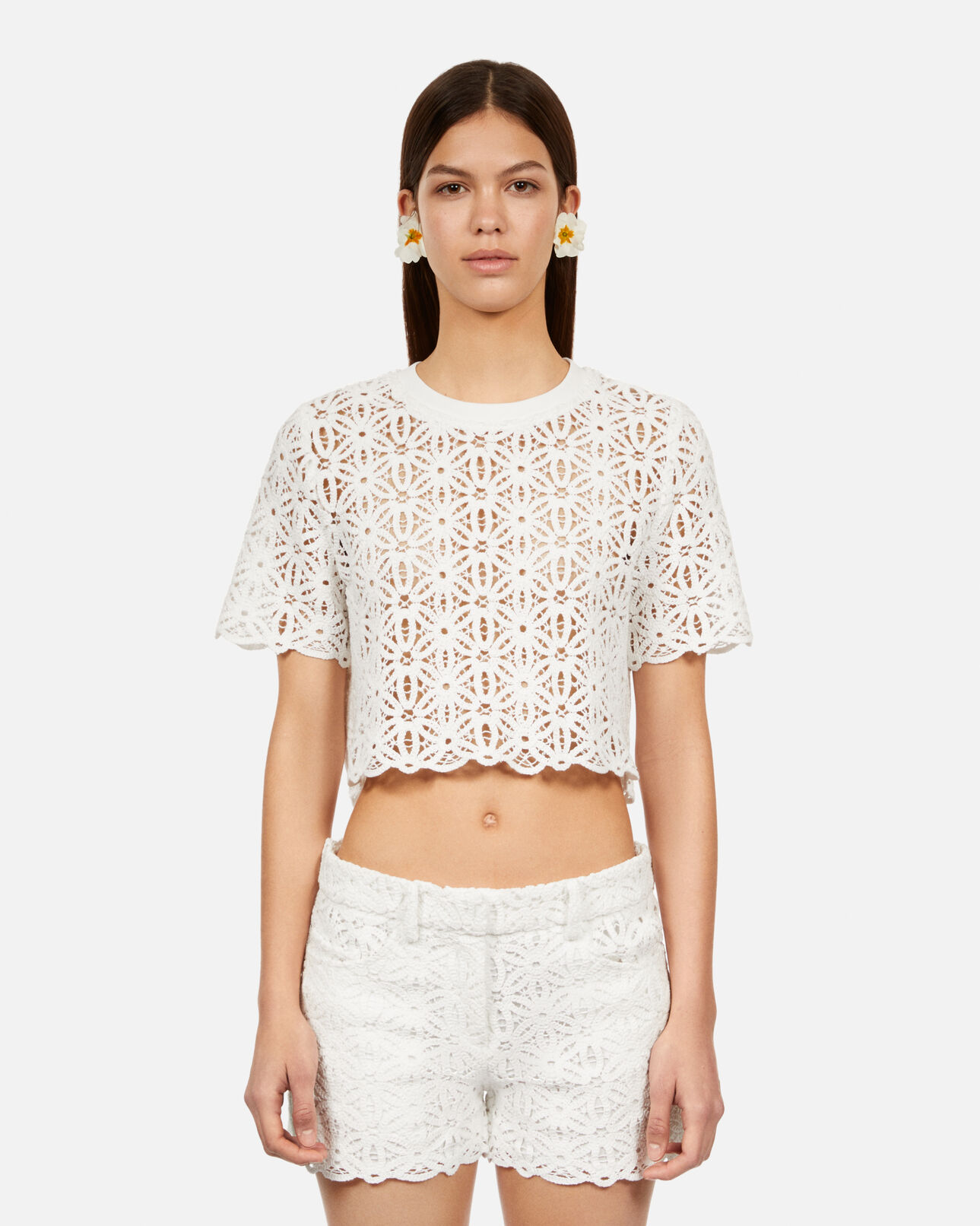 The Kooples WOMEN WHITE white guipure top