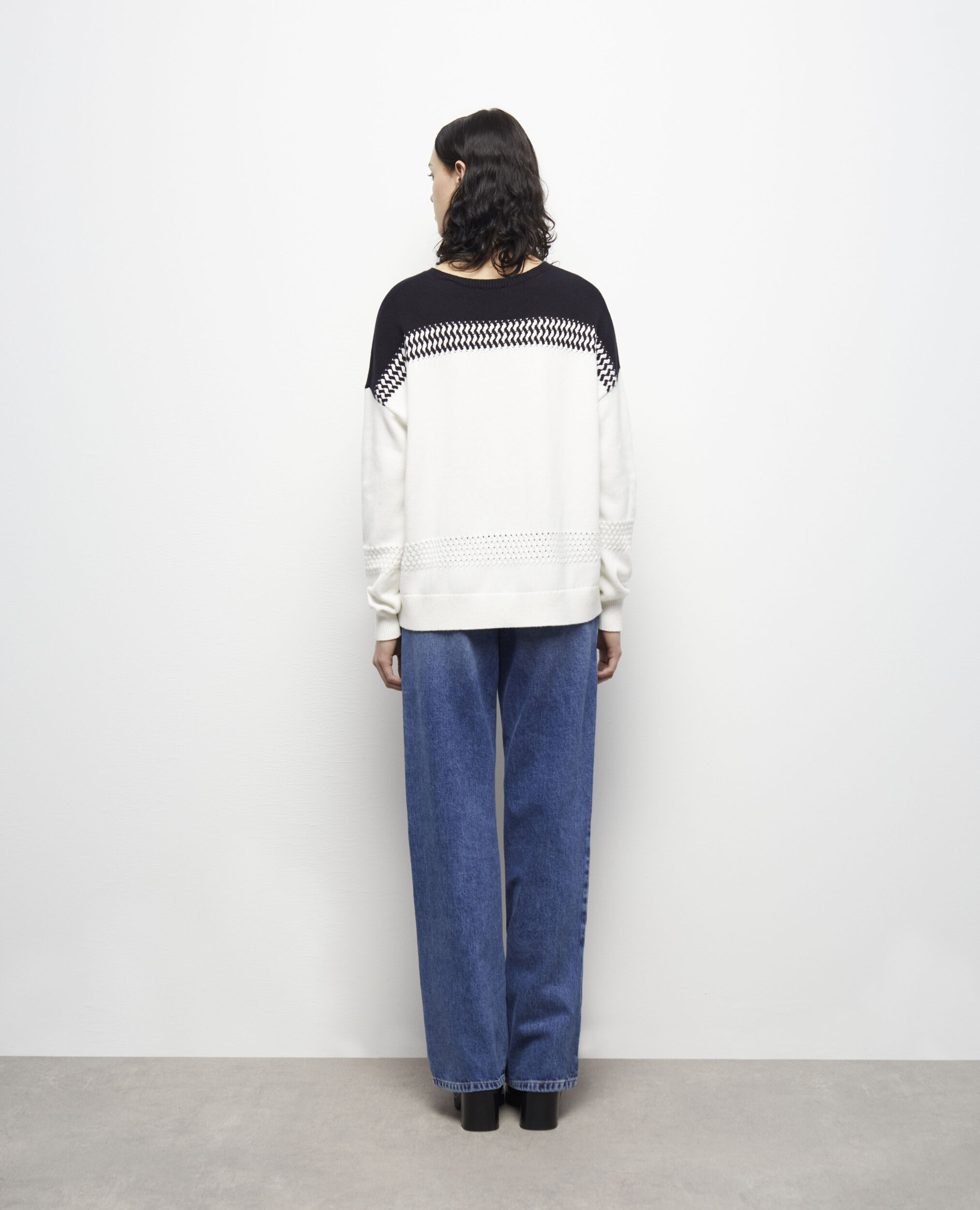 Suéter bicolor, WHITE / BLACK, hi-res image number null