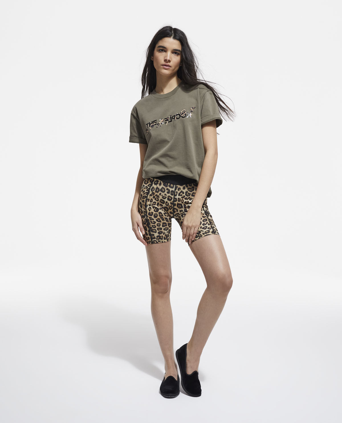 Cycliste femme top leopard