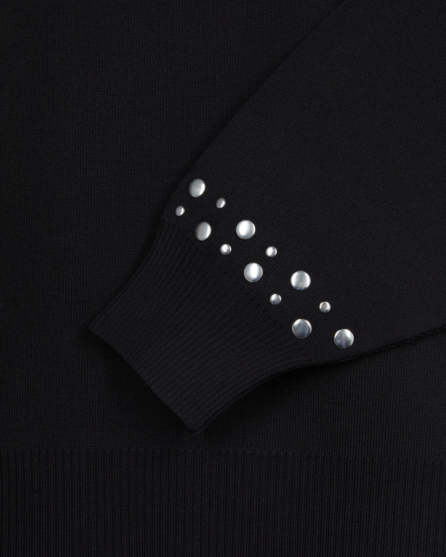 Black sweatshirt with studs, BLACK, hi-res image number null
