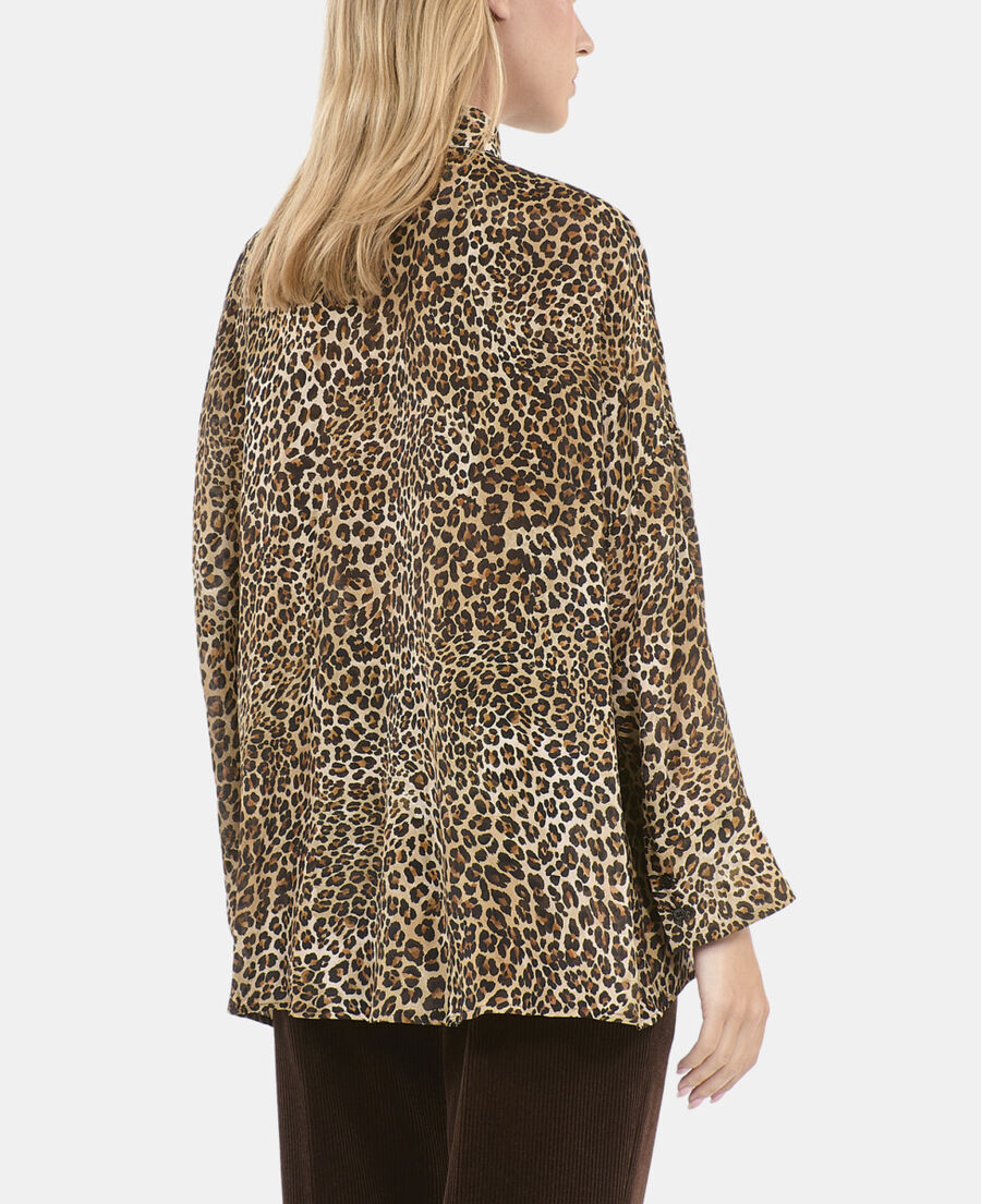 The Kooples FEMME LEOPARD chemise en soie imprimé léopard