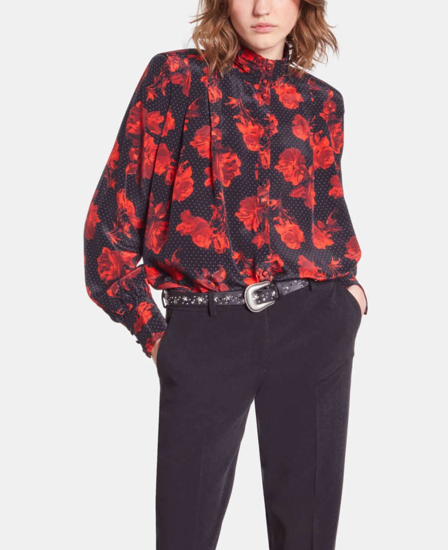 The Kooples WOMEN BLACK wide black leather belt with stars