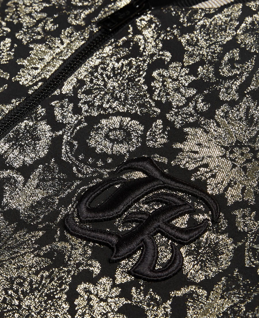 The Kooples F BLACK GREY black jacket with metallic jacquard