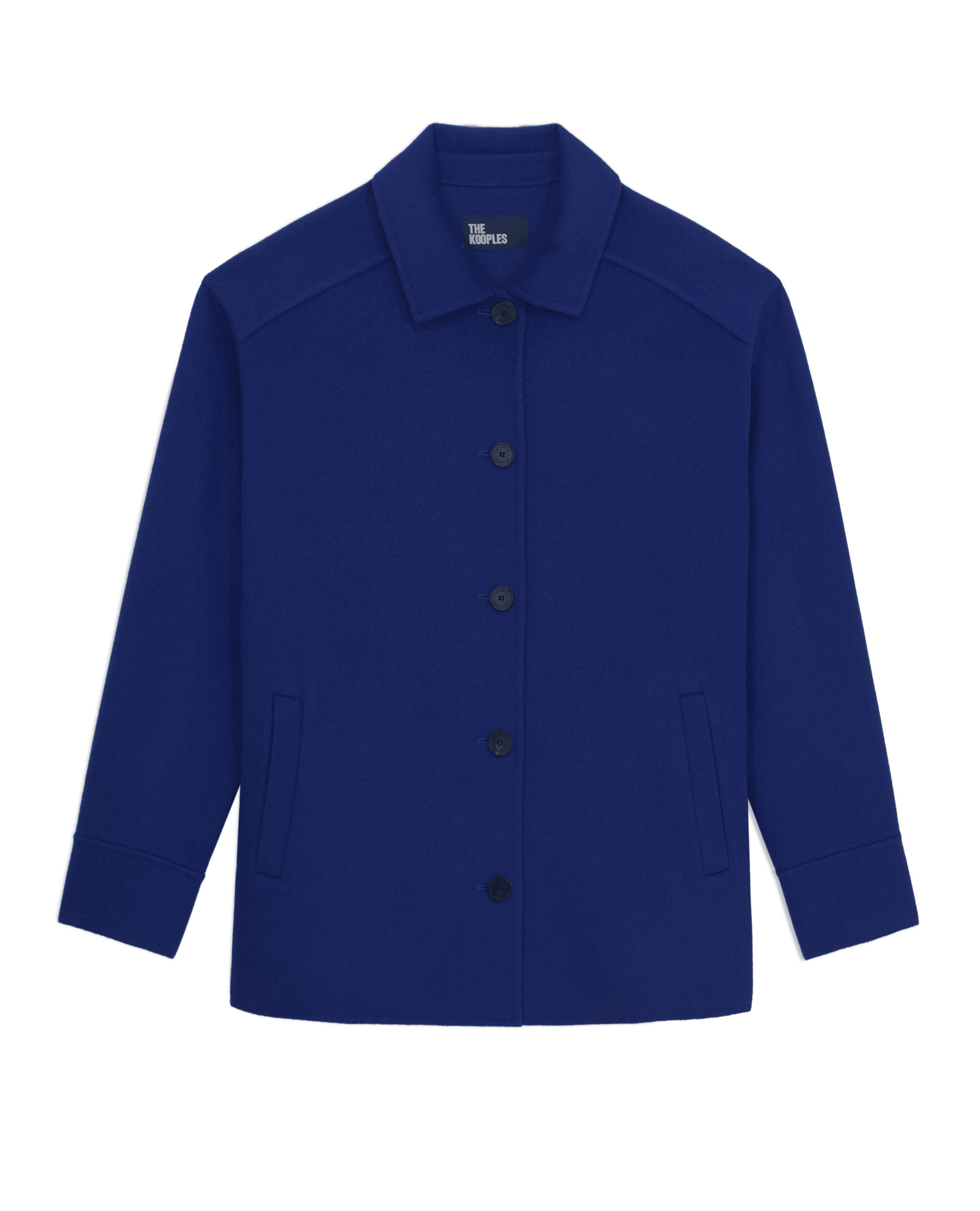 Blouson type surchemise bleu en laine mélangée, MEDIUM BLUE, hi-res image number null