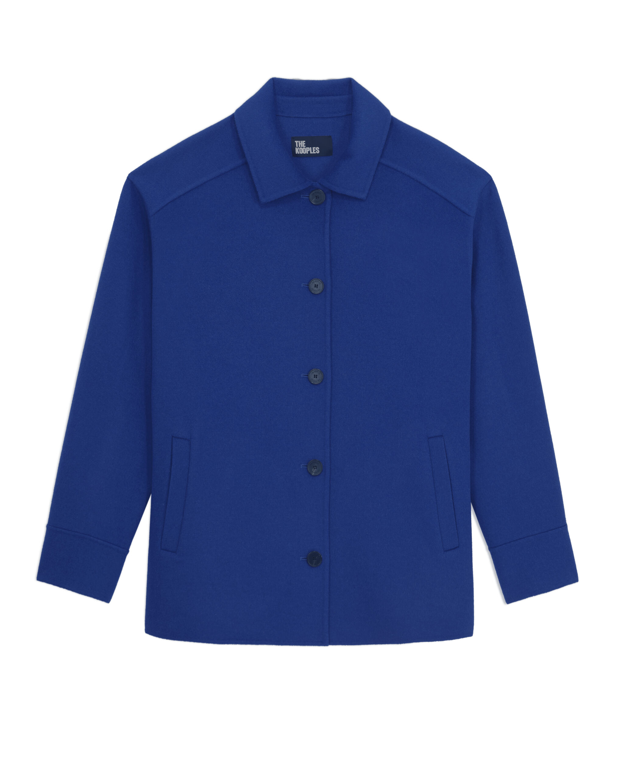 Blue wool-blend overshirt jacket, MEDIUM BLUE, hi-res image number null