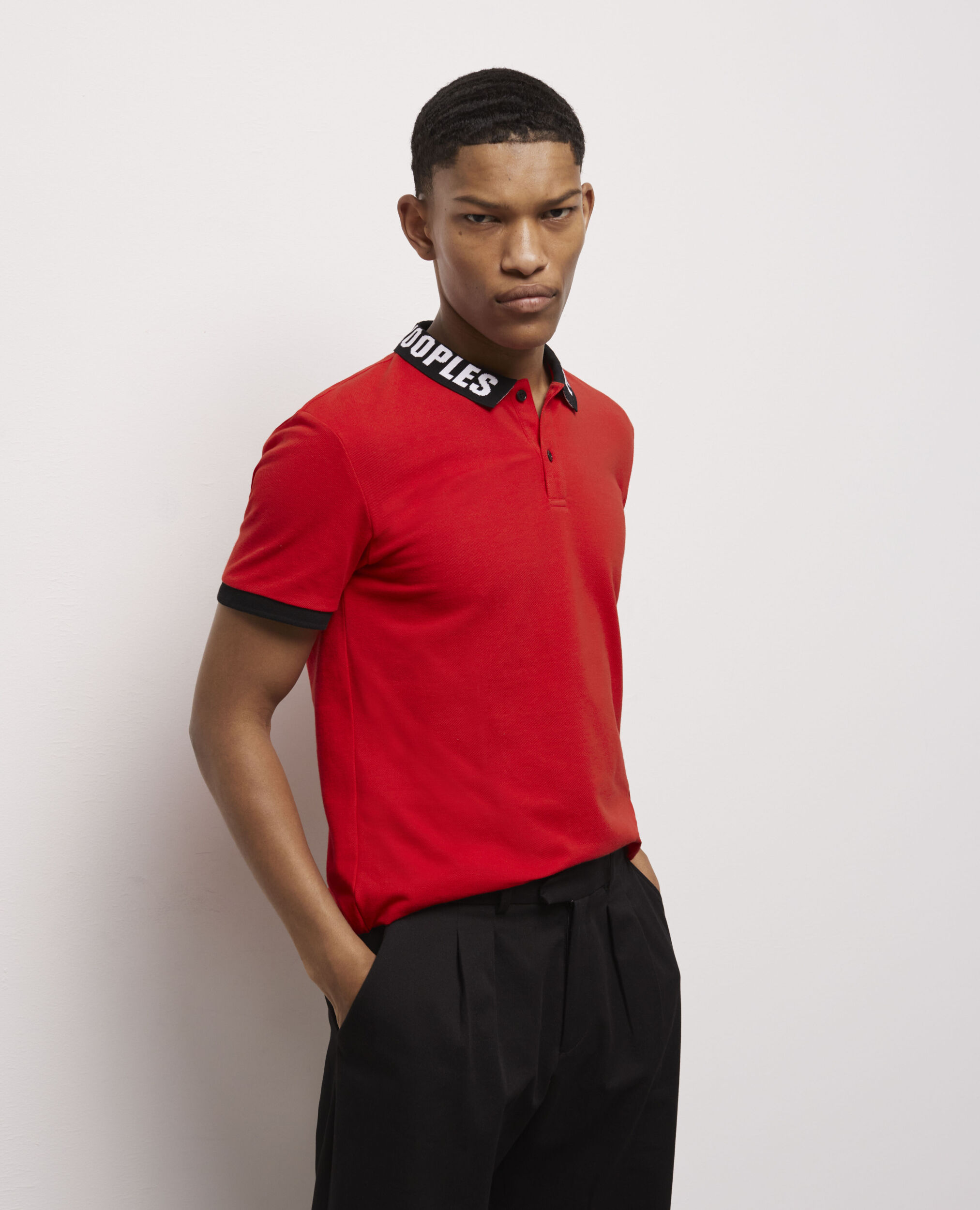Red logo polo shirt, RED, hi-res image number null