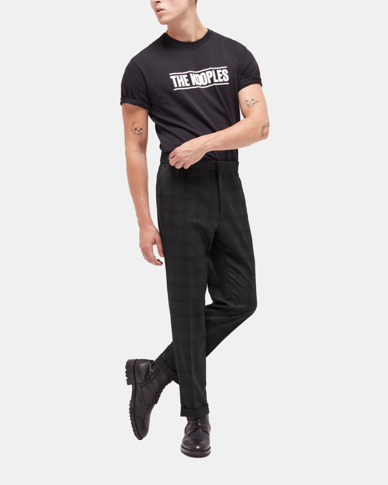 The Kooples MEN BLACK patterned suit pants