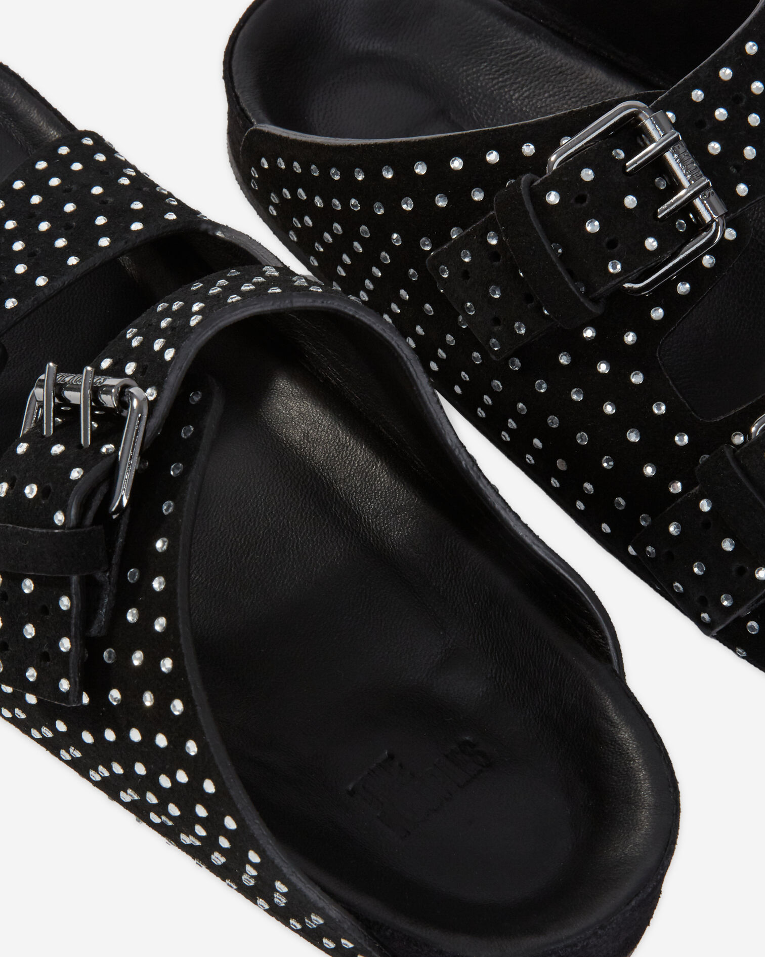 Sandales à doubles brides et strass, BLACK, hi-res image number null