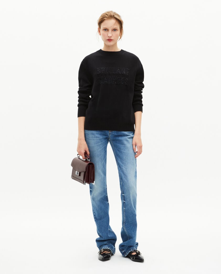 The Kooples MUJER BLACK jersey con jaquard de lúrex negro