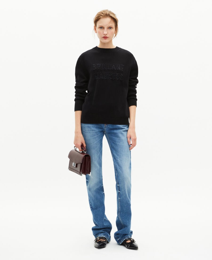 The Kooples MUJER BLACK jersey con jaquard de lúrex negro