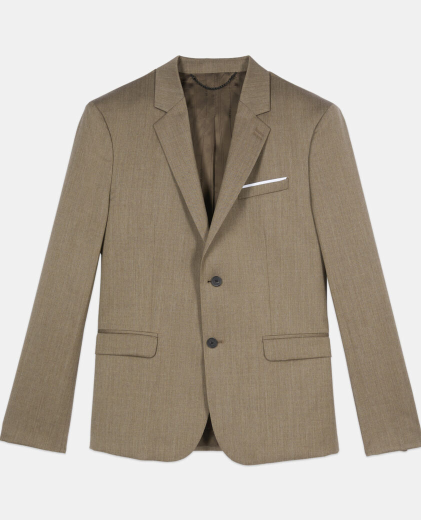 The Kooples HERREN BROWN hellbraune anzugjacke aus wolle