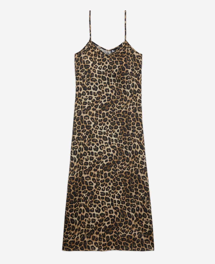 The Kooples DAMEN LEOPARD langes seidenkleid mit leopardenmuster