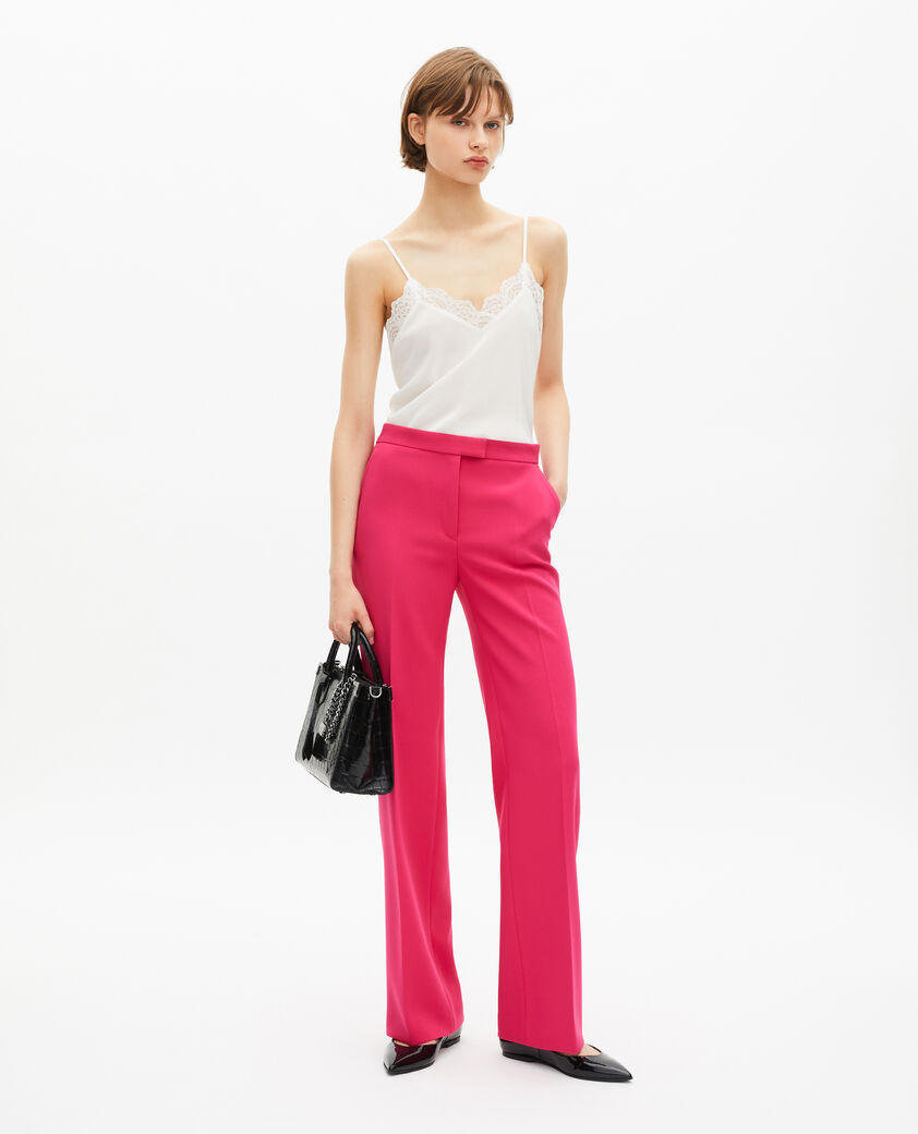 The Kooples MUJER PINK pantalón sastre de crepé rosa