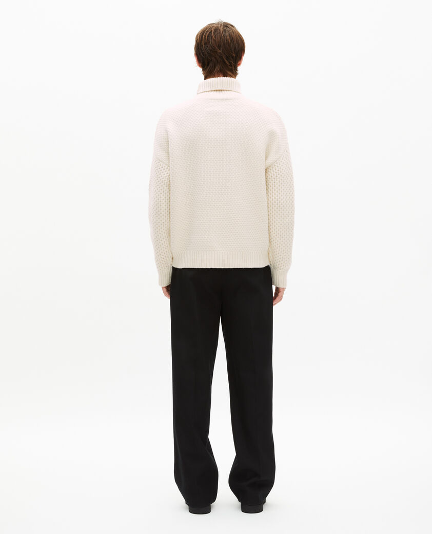 The Kooples HERREN LIGHT BEIGE beigefarbener zopfpullover aus wolle