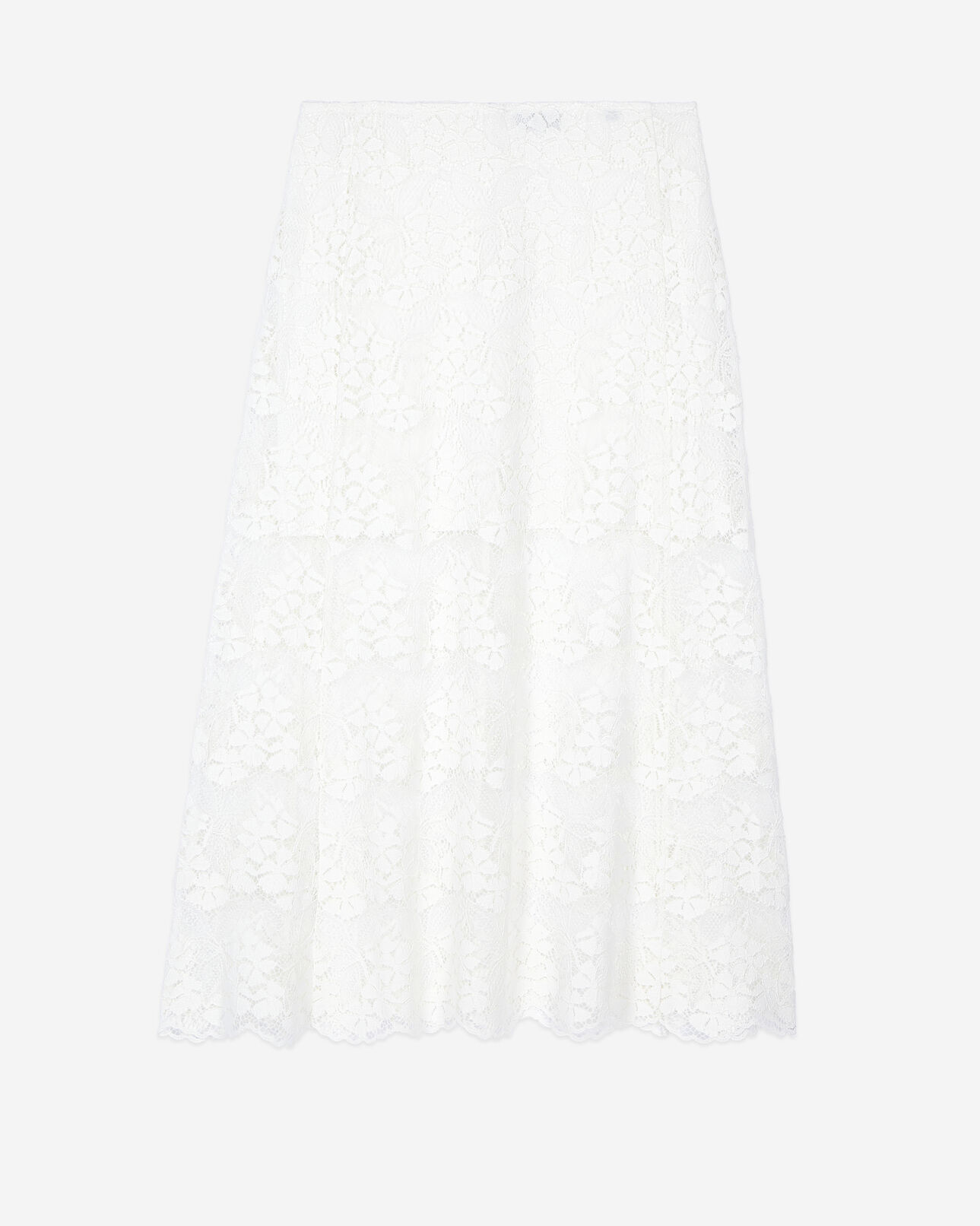 The Kooples WOMEN ECRU long ecru lace skirt