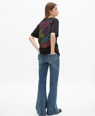 The Kooples MIXED BLACK WASHED the doors x the kooples unisex faded black t-shirt