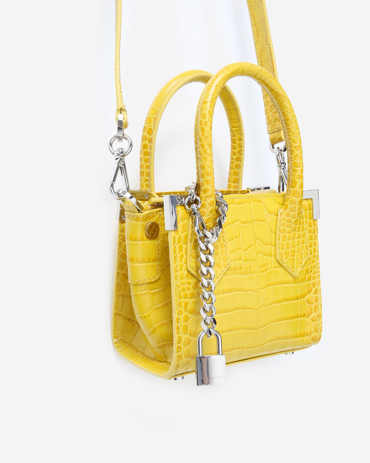 The Kooples DAMEN YELLOW nano-tasche ming in kroko-optik in gelb
