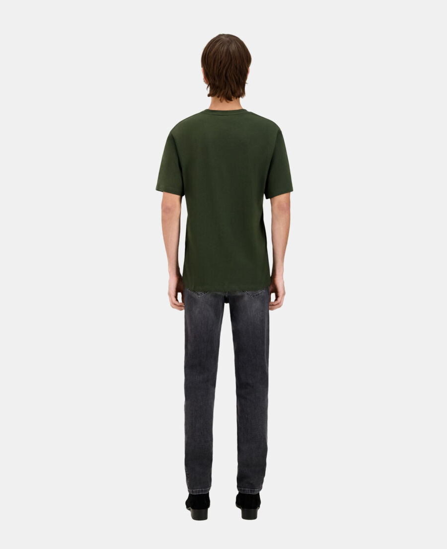 The Kooples HOMME DARK GREEN t-shirt avec sérigraphie kaki