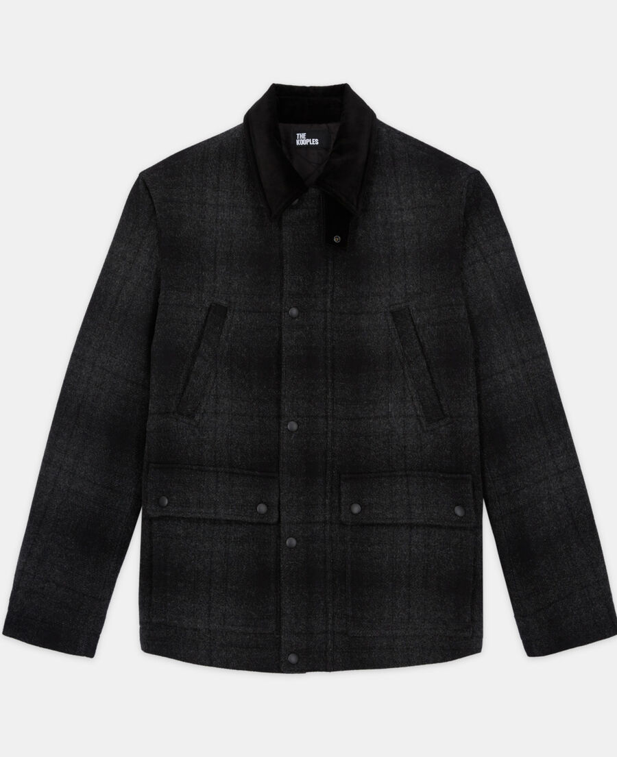 blouson à carreaux gris
