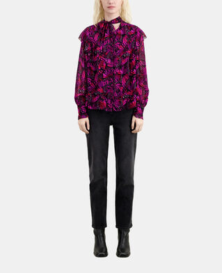 The Kooples FEMME PINK top imprimé avec volants