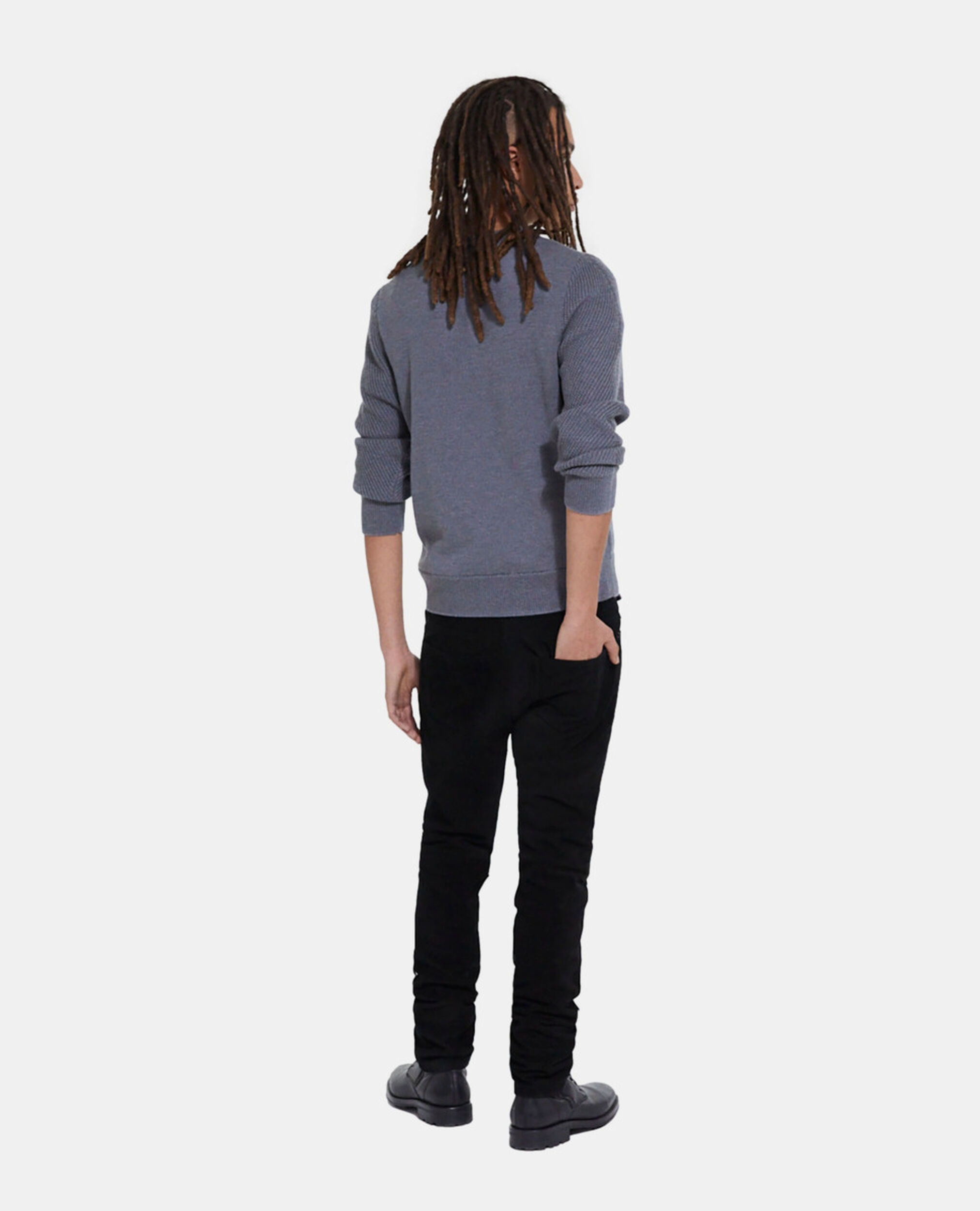 Gray wool sweater, MIDDLE GREY, hi-res image number null