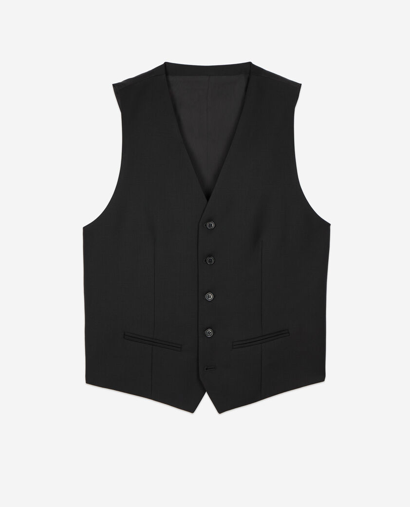 The Kooples MEN BLACK black wool button-down suit vest 