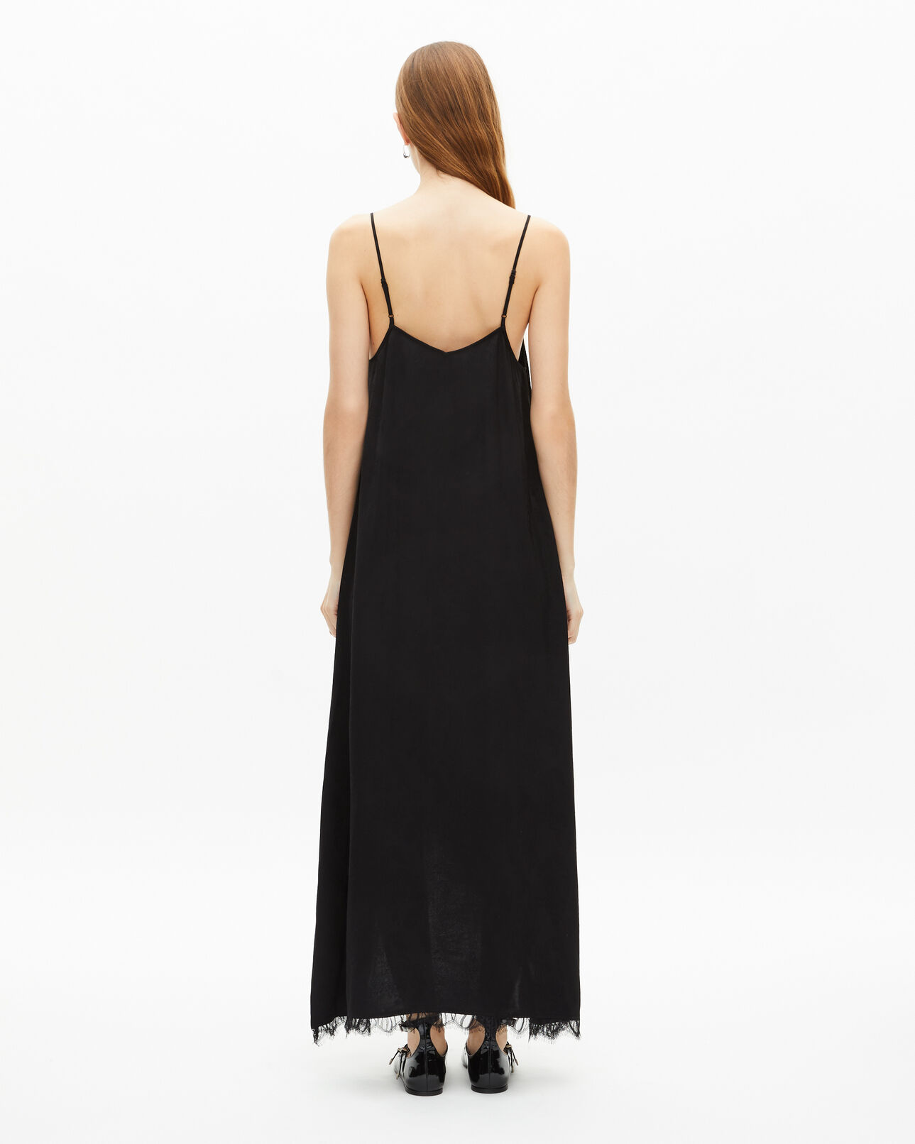 The Kooples FEMME BLACK robe nuisette longue jacquard noire