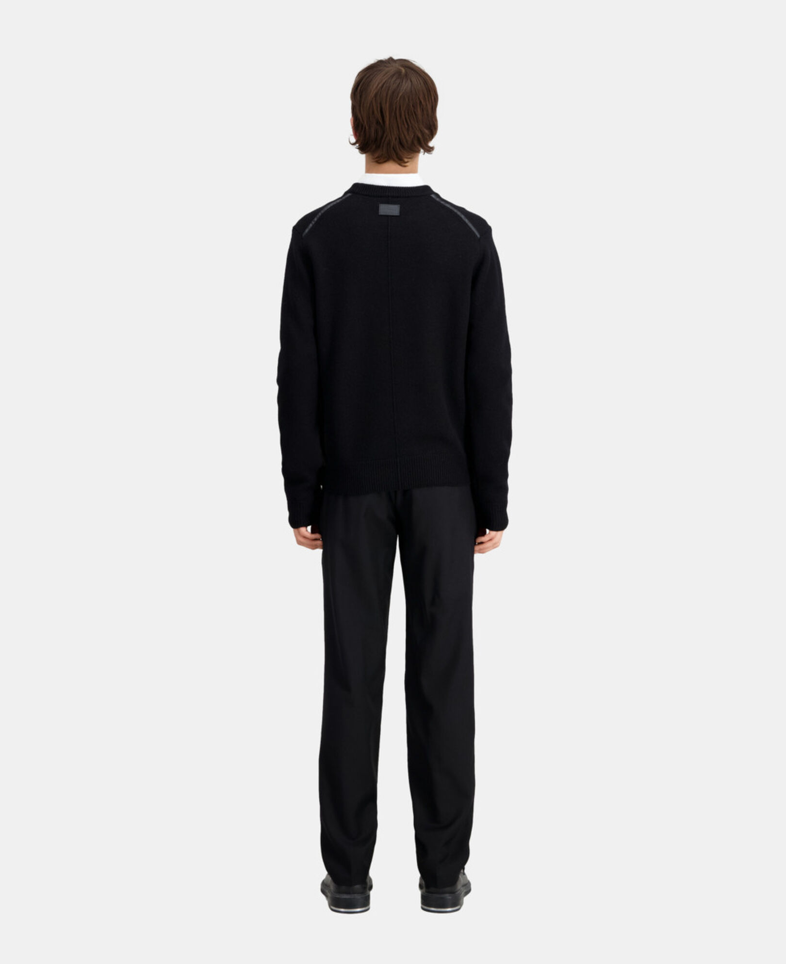 The Kooples HOMME BLACK pull noir en laine mérinos